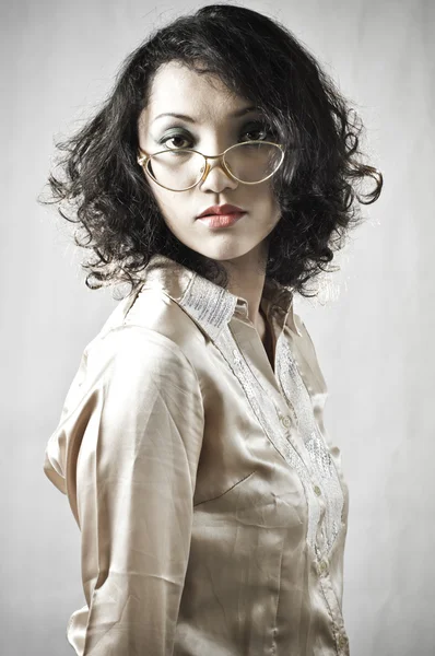 Woman with Old  glasses 4. — Stock Photo, Image